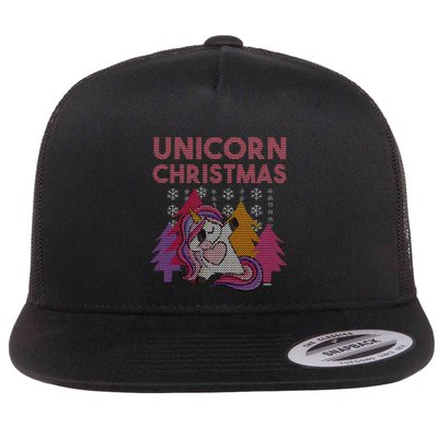 Ugly Christmas Dabbing Unicorn Flatbill Hat
