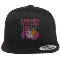 Ugly Christmas Dabbing Unicorn Flatbill Hat