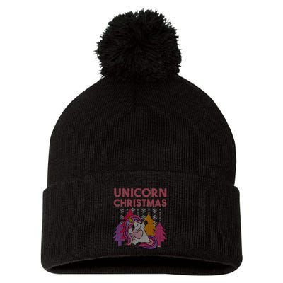 Ugly Christmas Dabbing Unicorn Pom Pom 12in Knit Beanie