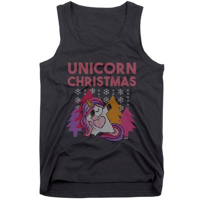 Ugly Christmas Dabbing Unicorn Tank Top