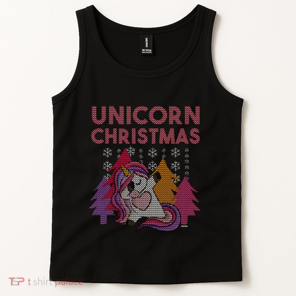 Ugly Christmas Dabbing Unicorn Tank Top