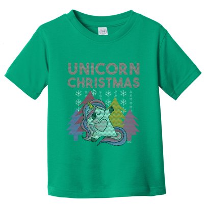 Ugly Christmas Dabbing Unicorn Toddler T-Shirt
