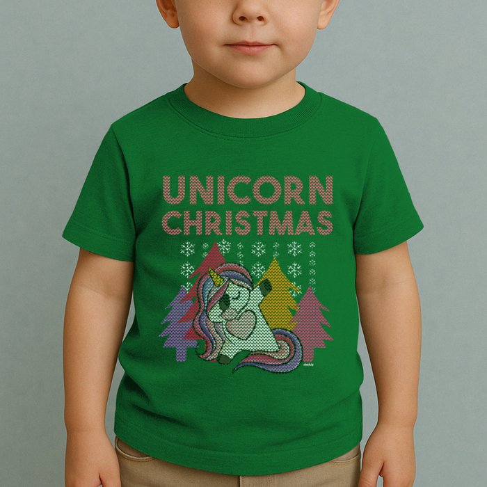 Ugly Christmas Dabbing Unicorn Toddler T-Shirt