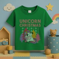 Ugly Christmas Dabbing Unicorn Toddler T-Shirt