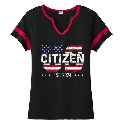 Us Citizenship Decoration American New Usa Citizen Ladies Halftime Notch Neck Tee