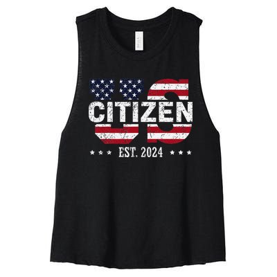 Us Citizenship Decoration American New Usa Citizen Women's Racerback Cropped Tank