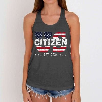 Us Citizenship Decoration American New Usa Citizen Women's Knotted Racerback Tank