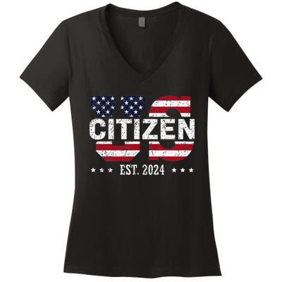 Us Citizenship Decoration American New Usa Citizen Women's V-Neck T-Shirt