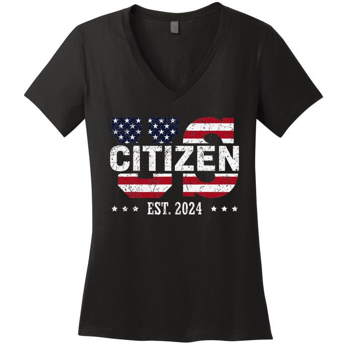 Us Citizenship Decoration American New Usa Citizen Women's V-Neck T-Shirt