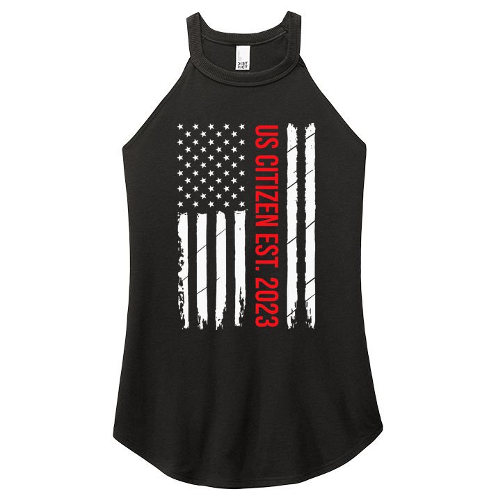 US Citizenship Decoration American New USA Citizen Women's Perfect Tri Rocker Tank