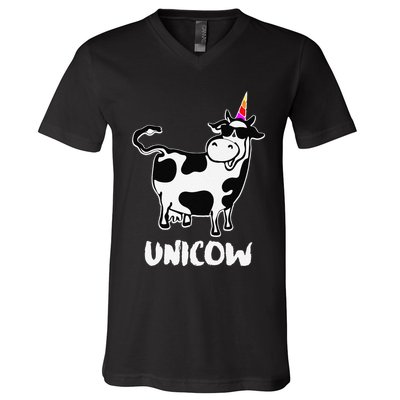 Unicow. Cute Dairy Cow Farmer Funny Cow Lover Gift Premium V-Neck T-Shirt