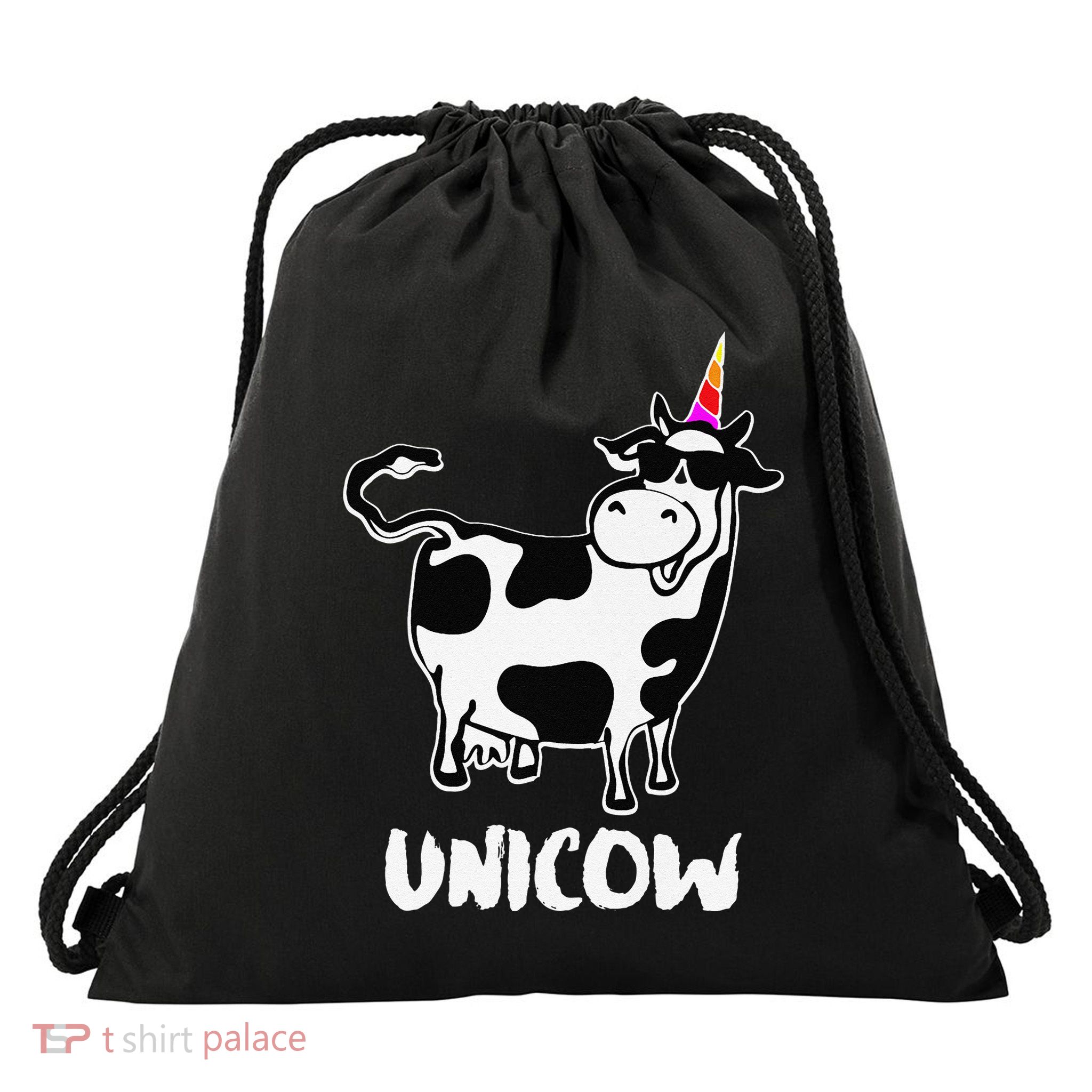 Unicow. Cute Dairy Cow Farmer Funny Cow Lover Gift Premium Drawstring Bag