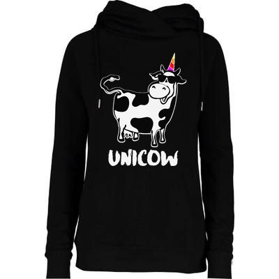 Unicow. Cute Dairy Cow Farmer Funny Cow Lover Gift Premium Womens Funnel Neck Pullover Hood