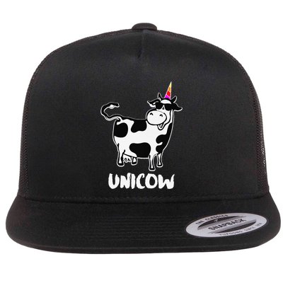 Unicow. Cute Dairy Cow Farmer Funny Cow Lover Gift Premium Flatbill Hat