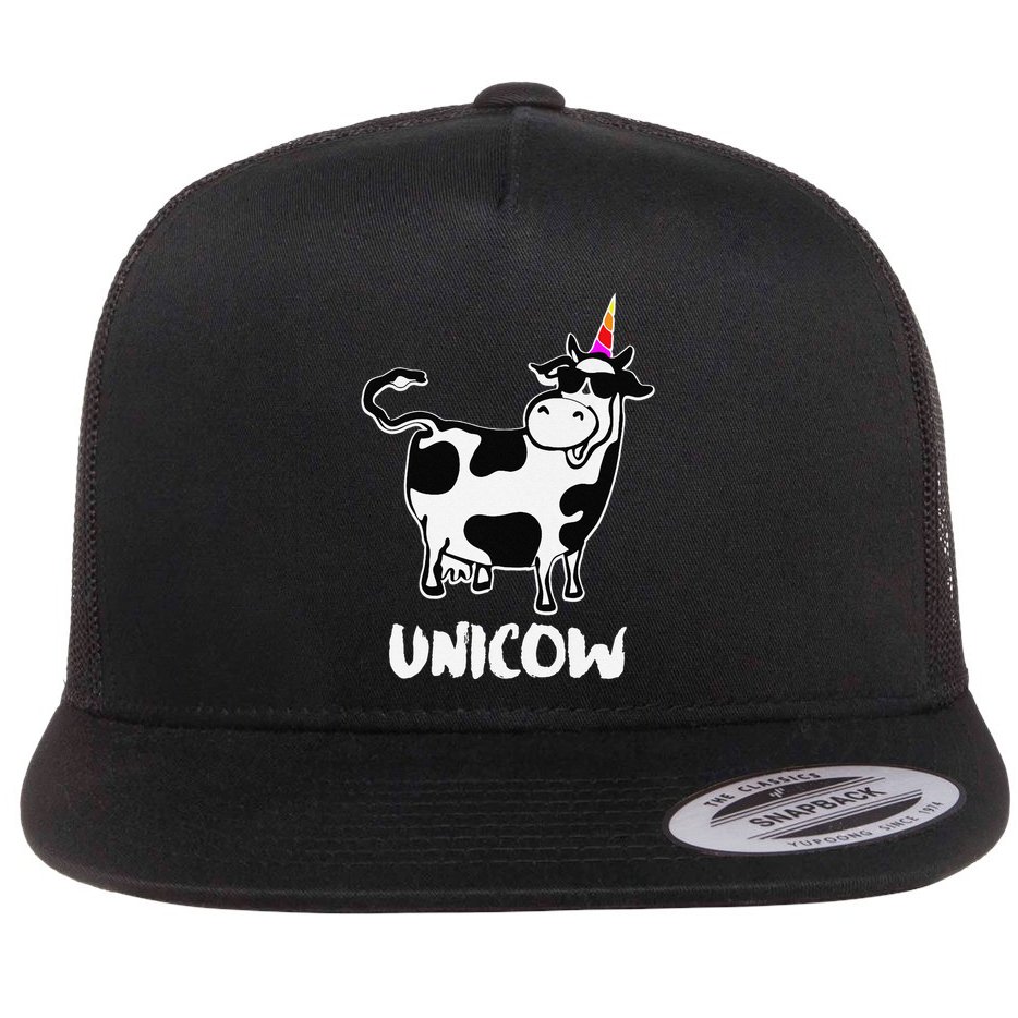 Unicow. Cute Dairy Cow Farmer Funny Cow Lover Gift Premium Flat Bill Trucker Hat