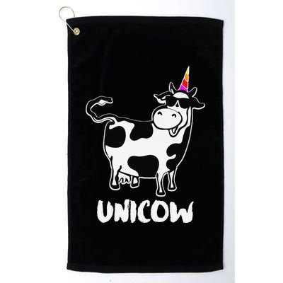 Unicow. Cute Dairy Cow Farmer Funny Cow Lover Gift Premium Golf Towel