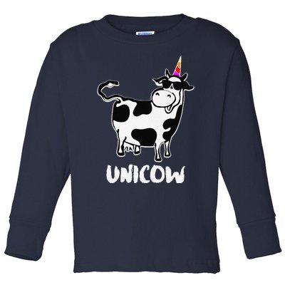 Unicow. Cute Dairy Cow Farmer Funny Cow Lover Gift Premium Toddler Long Sleeve Shirt