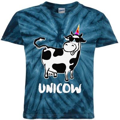 Unicow. Cute Dairy Cow Farmer Funny Cow Lover Gift Premium Kids Tie-Dye T-Shirt