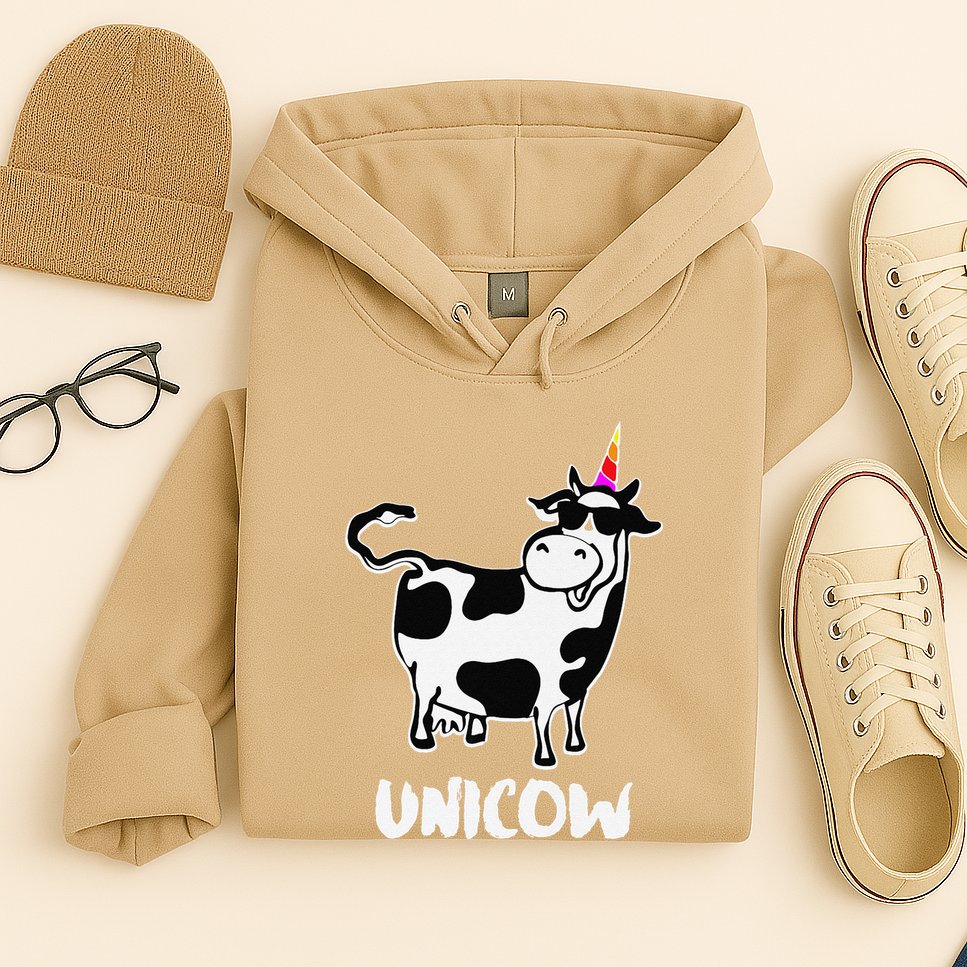 Unicow. Cute Dairy Cow Farmer Funny Cow Lover Gift Premium Hoodie