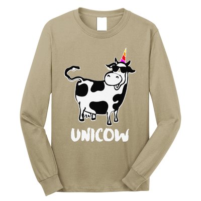 Unicow. Cute Dairy Cow Farmer Funny Cow Lover Gift Premium Long Sleeve Shirt