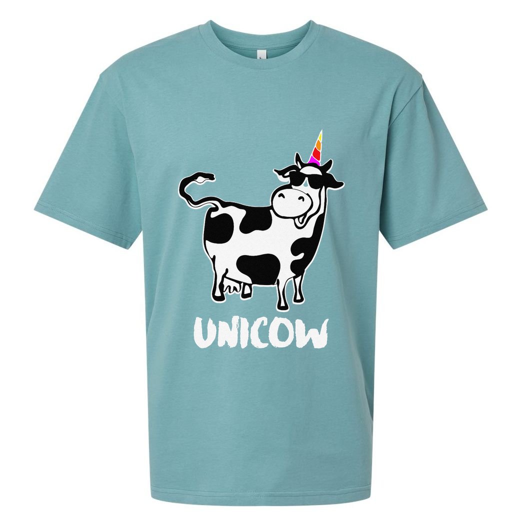 Unicow. Cute Dairy Cow Farmer Funny Cow Lover Gift Premium Sueded Cloud Jersey T-Shirt