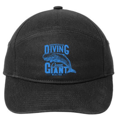 Underwater Club Diving Ocean Giant Wild And Free 7-Panel Snapback Hat