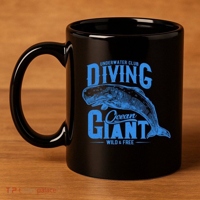Underwater Club Diving Ocean Giant Wild And Free 11oz C Handle Ceramic Mug