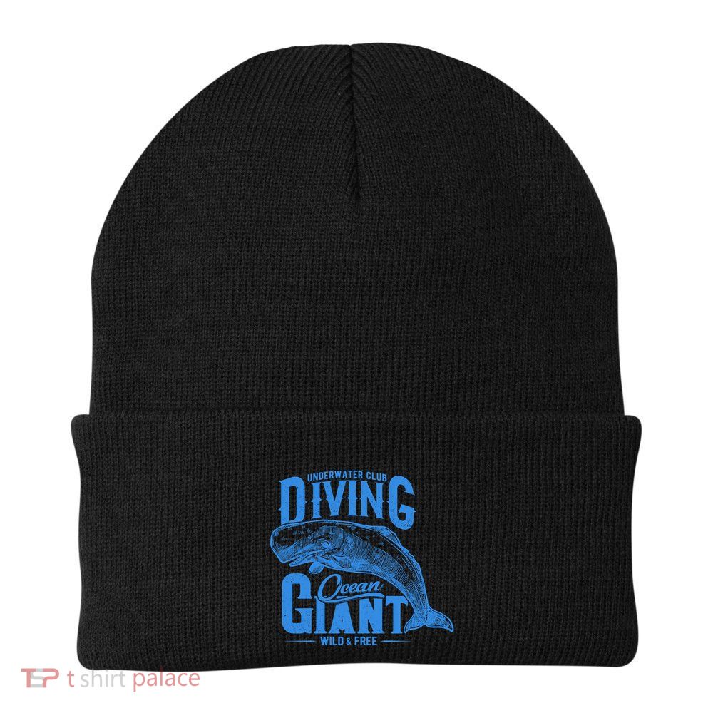Underwater Club Diving Ocean Giant Wild And Free Beanie