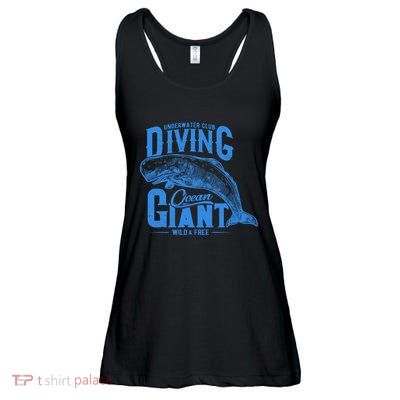 Underwater Club Diving Ocean Giant Wild And Free Ladies Essential Flowy Tank