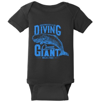 Underwater Club Diving Ocean Giant Wild And Free Baby Bodysuit