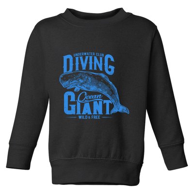 Underwater Club Diving Ocean Giant Wild And Free Toddler Sweatshirt