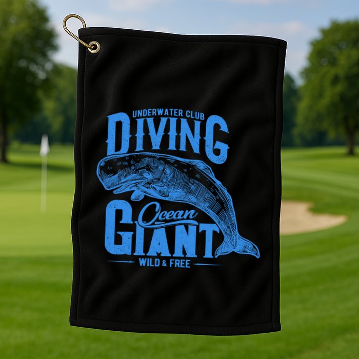 Underwater Club Diving Ocean Giant Wild And Free Golf Towel