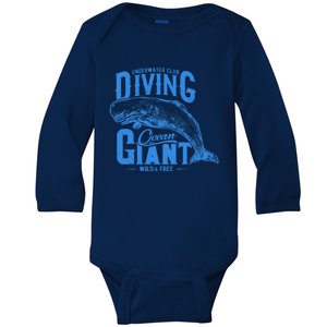 Underwater Club Diving Ocean Giant Wild And Free Baby Long Sleeve Bodysuit