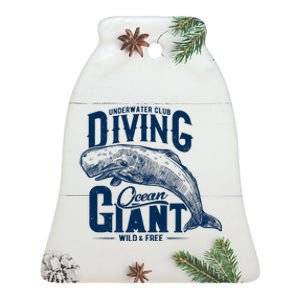 Underwater Club Diving Ocean Giant Wild And Free Ceramic Bell Ornament