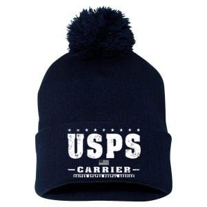 USPS Carrier Distressed Pom Pom 12in Knit Beanie