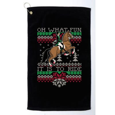 Ugly Christmas Dressage Horse Riding Funny Gift Platinum Collection Golf Towel