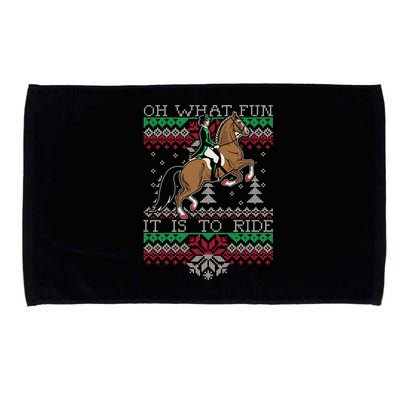 Ugly Christmas Dressage Horse Riding Funny Gift Microfiber Hand Towel