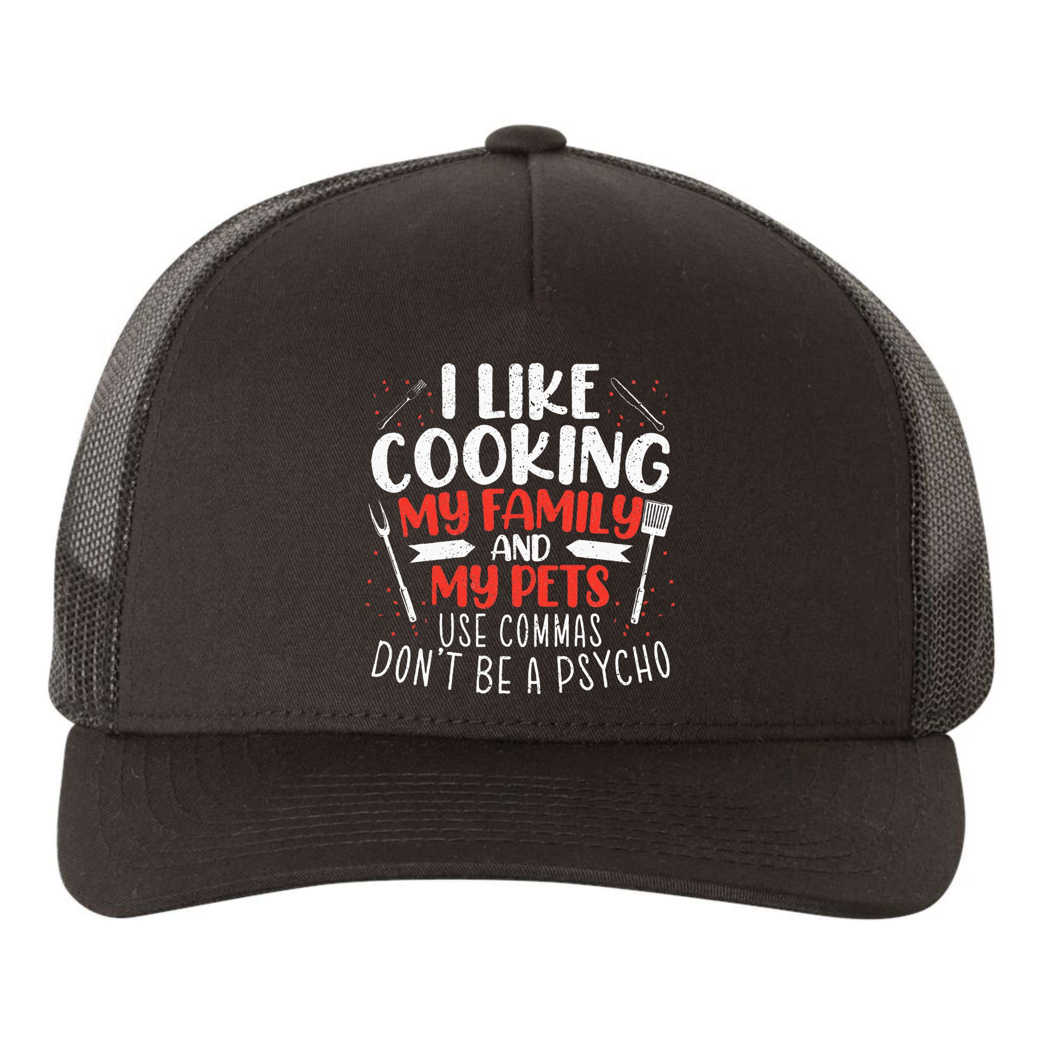 Use Commas Don't Be A Psycho Grammar Police English Teacher Yupoong Adult 5-Panel Trucker Hat