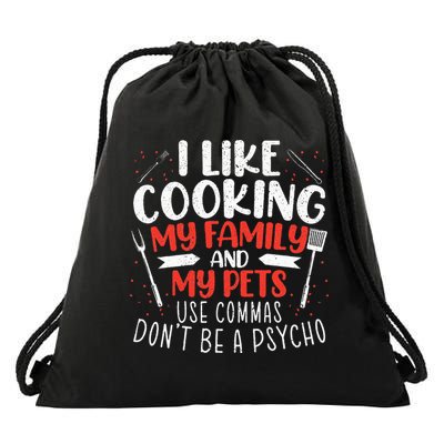 Use Commas Don't Be A Psycho Grammar Police English Teacher Drawstring Bag