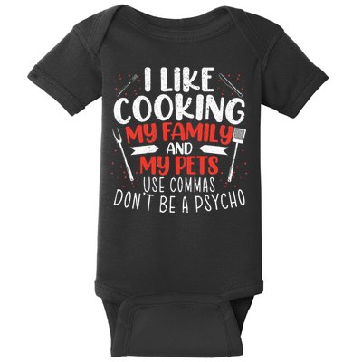 Use Commas Don't Be A Psycho Grammar Police English Teacher Baby Bodysuit