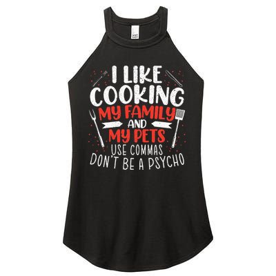 Use Commas Don't Be A Psycho Grammar Police English Teacher Women's Perfect Tri Rocker Tank