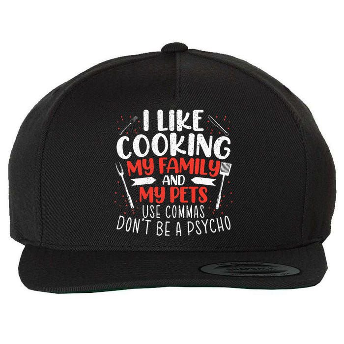 Use Commas Don't Be A Psycho Grammar Police English Teacher Wool Snapback Cap