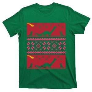 Ugly Christmas Dinosaur Comet Funny T-Shirt