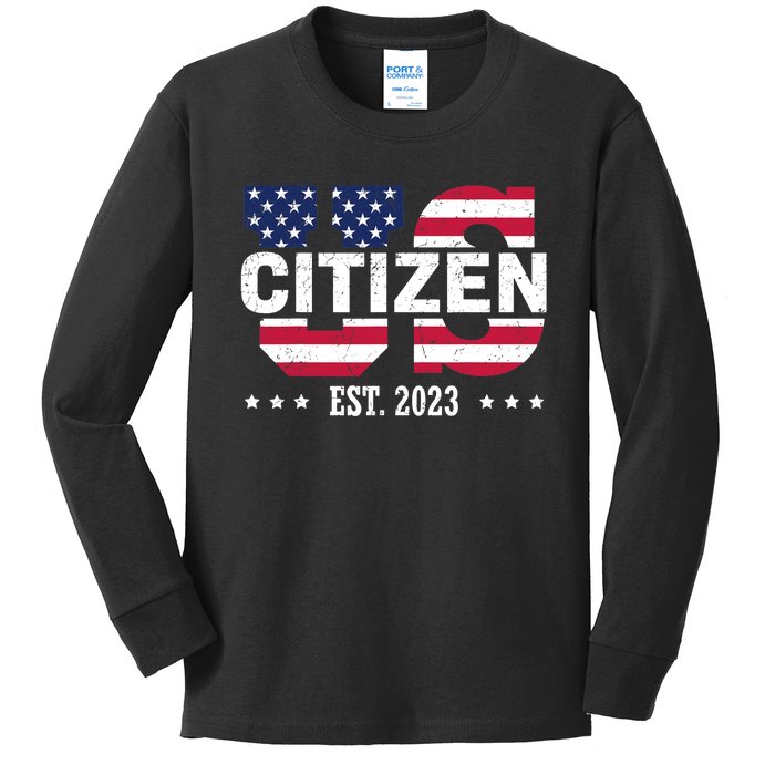 US Citizenship Decoration American New USA Citizen Kids Long Sleeve Shirt