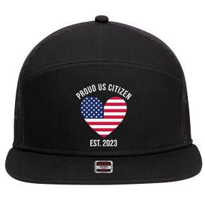 US Citizenship Decoration American New USA Citizen 7 Panel Mesh Trucker Snapback Hat