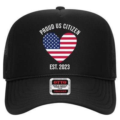 US Citizenship Decoration American New USA Citizen High Crown Mesh Back Trucker Hat