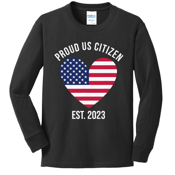 US Citizenship Decoration American New USA Citizen Kids Long Sleeve Shirt