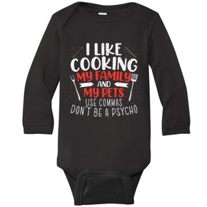 Use Commas Don't Be A Psycho Grammar Police English Teacher Baby Long Sleeve Bodysuit