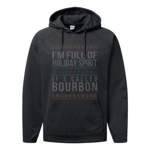 Ugly Christmas Drinking Funny Bourbon Holiday Party Performance Fleece Hoodie