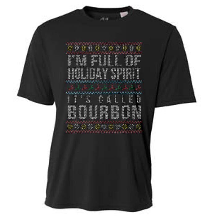 Ugly Christmas Drinking Funny Bourbon Holiday Party Cooling Performance Crew T-Shirt